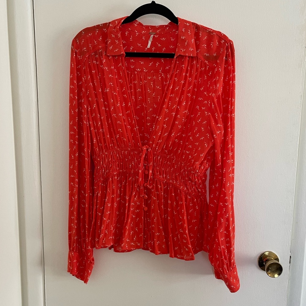 Free People Collette orange top Large